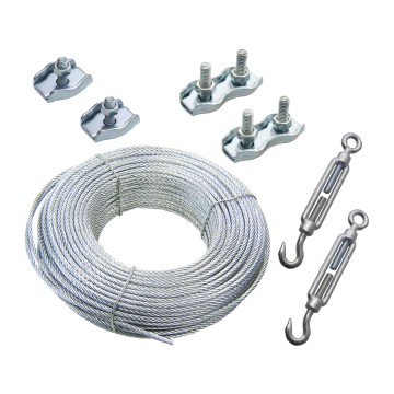 Staalkabelset voor Paintball net 4x100 meter