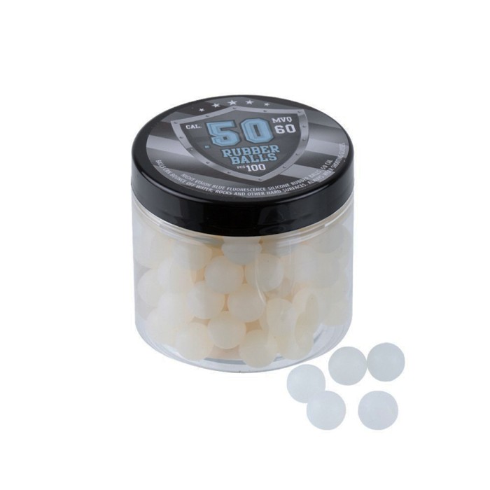 100 RSB Rubber .50 cal Reballs Glow In The Dark Blue