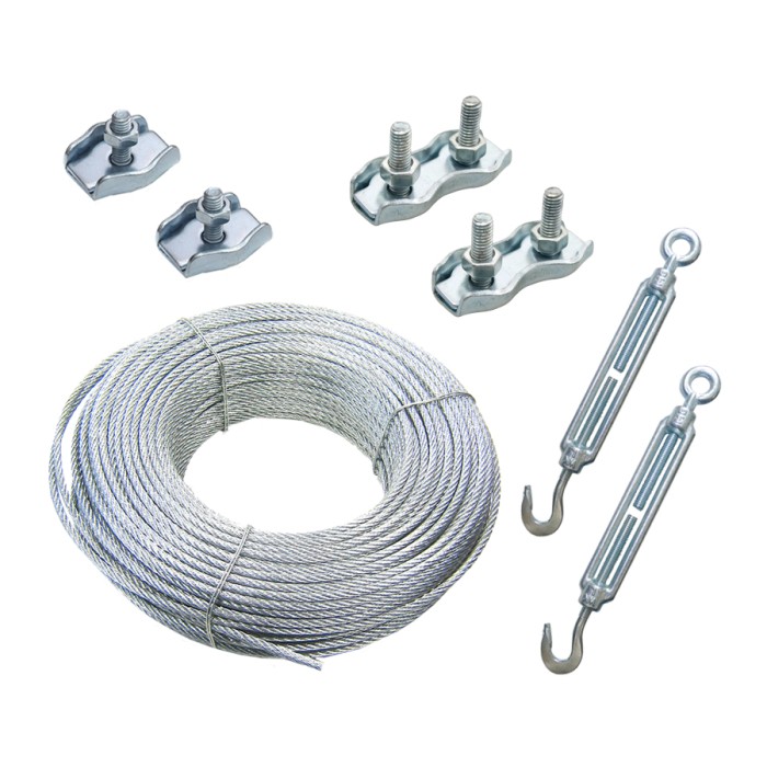 Staalkabelset voor Paintball net 3x100 meter